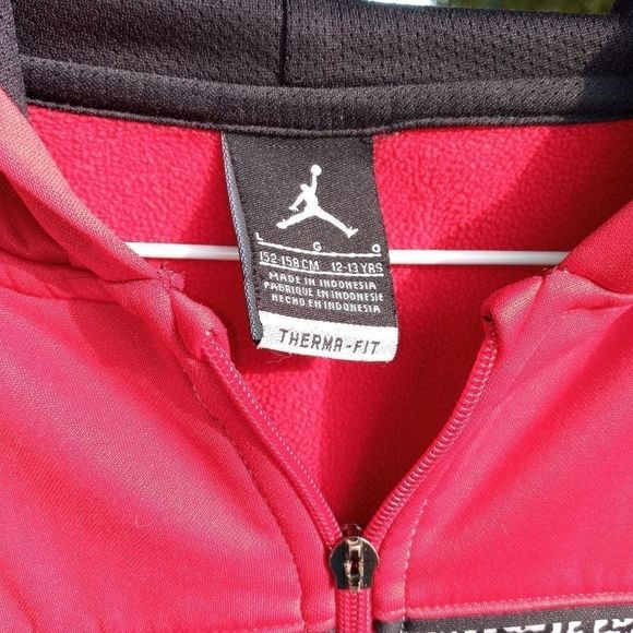 Jordan Jumpman elephant print Therma-Fit zip front hoodie red gray black size L - Picture 15 of 16